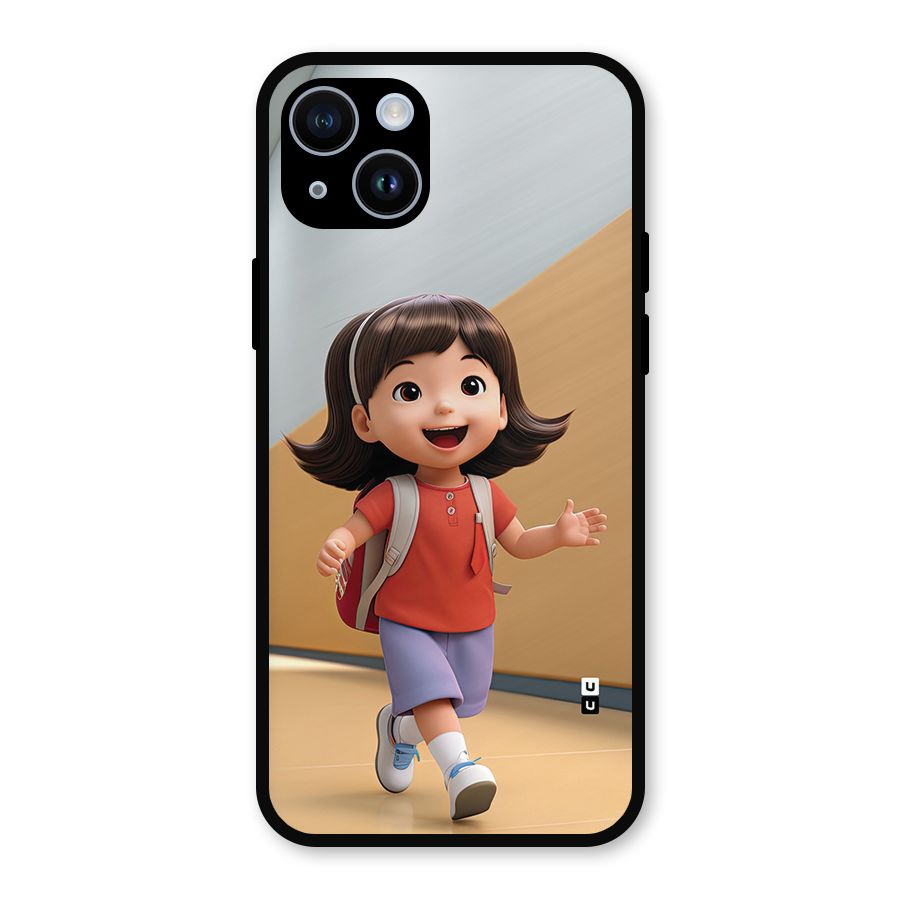 Cute School Girl Metal Back Case for iPhone 14