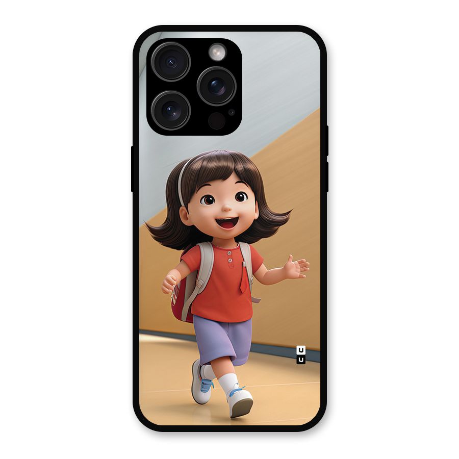 Cute School Girl Metal Back Case for iPhone 15 Pro Max