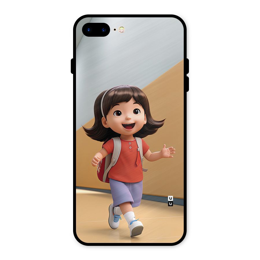 Cute School Girl Metal Back Case for iPhone 7 Plus