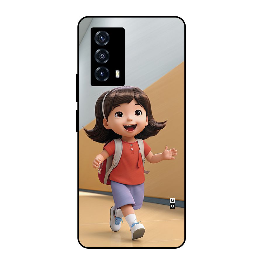 Cute School Girl Metal Back Case for iQOO Z5