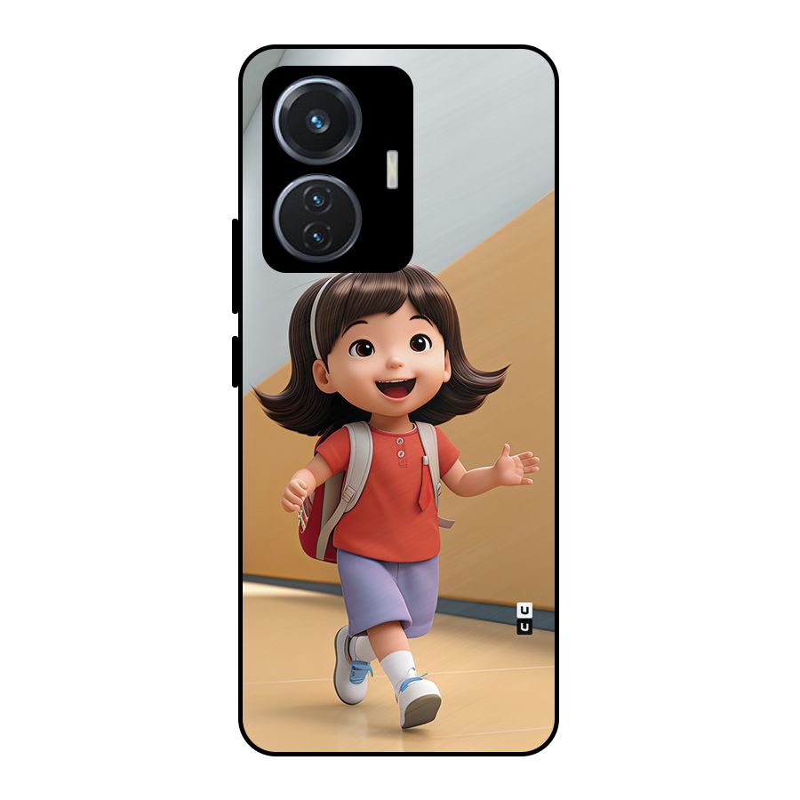 Cute School Girl Metal Back Case for iQOO Z6 44W
