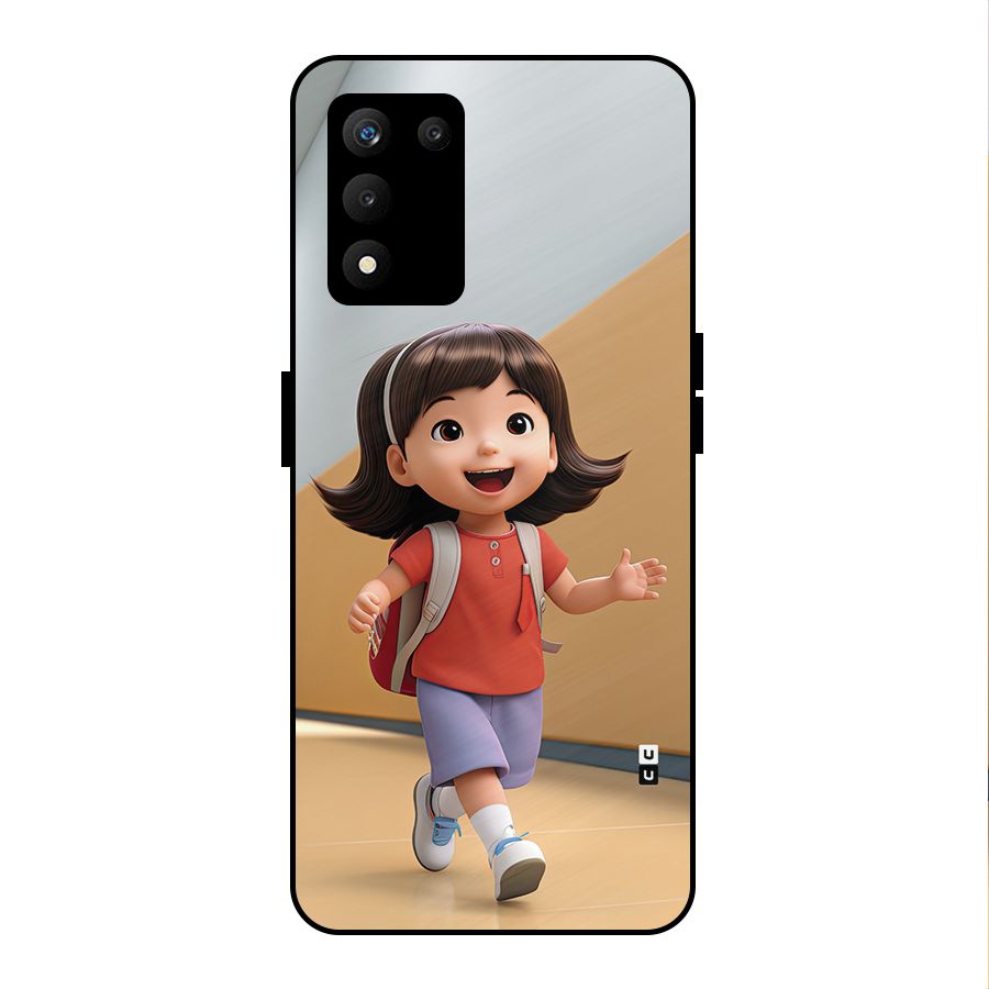 Cute School Girl Metal Back Case for realme 9 5G SE