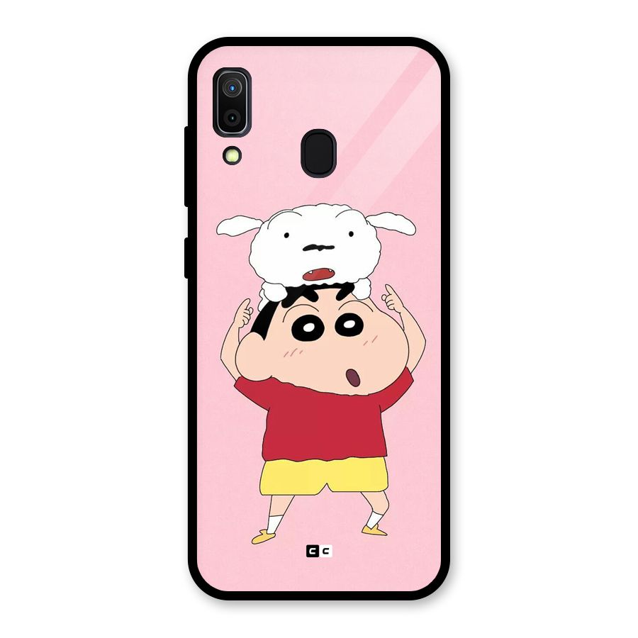 Cute Sheero Glass Back Case for Galaxy A30