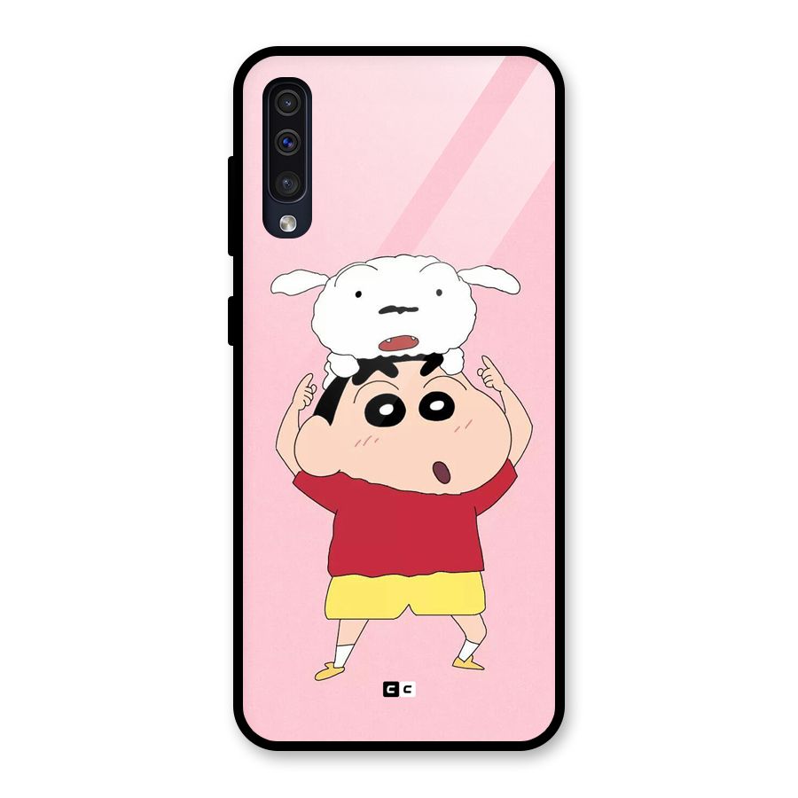 Cute Sheero Glass Back Case for Galaxy A50s