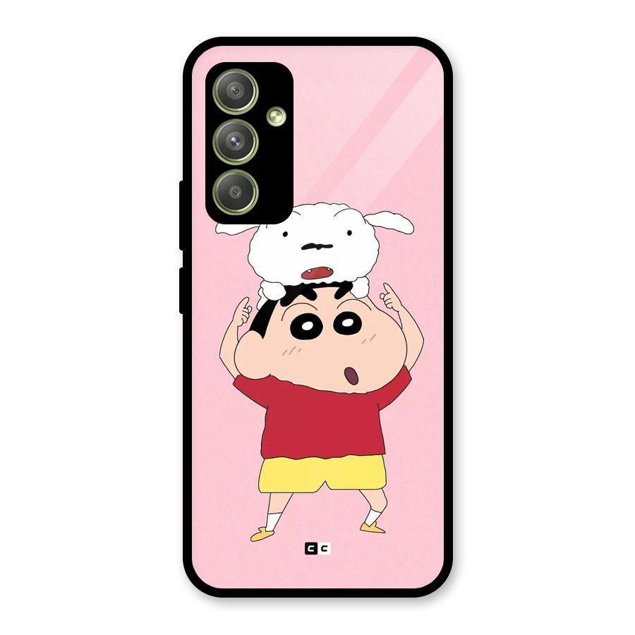 Cute Sheero Glass Back Case for Galaxy A54