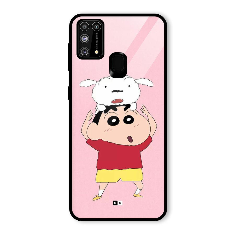 Cute Sheero Glass Back Case for Galaxy F41
