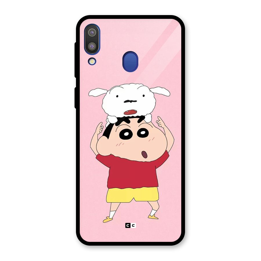 Cute Sheero Glass Back Case for Galaxy M20