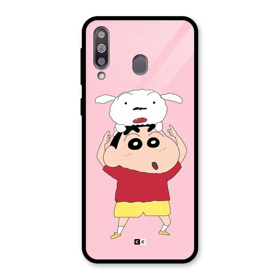 Cute Sheero Glass Back Case for Galaxy M30