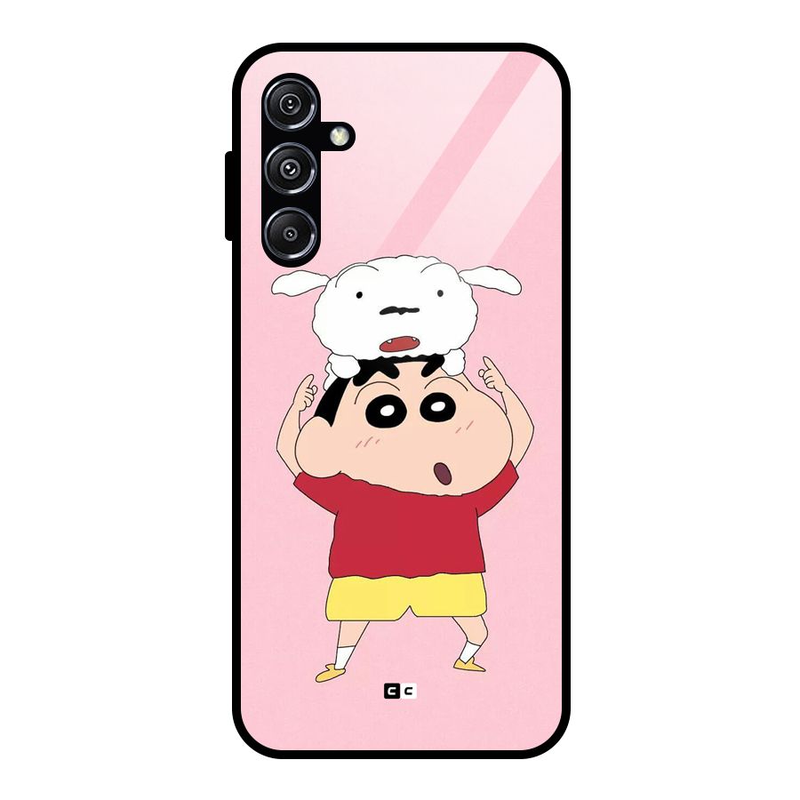 Cute Sheero Glass Back Case for Galaxy M34 5G