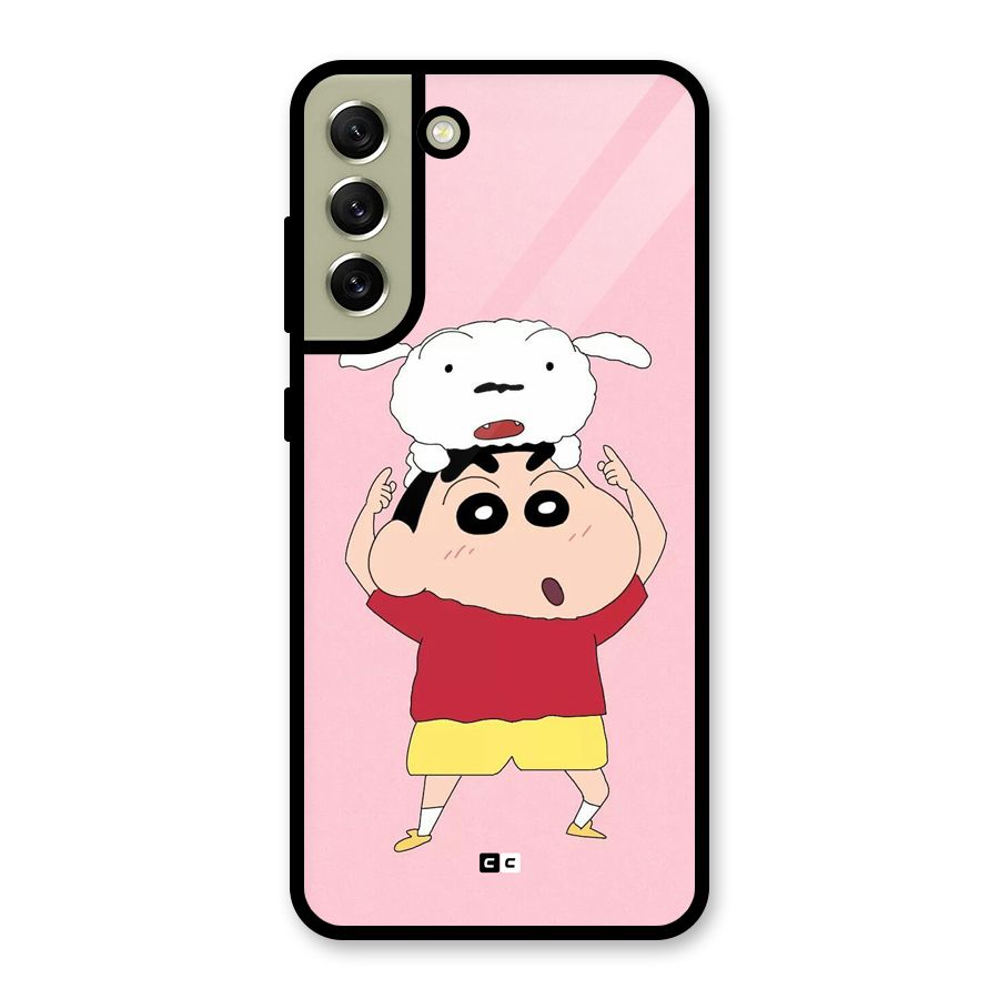 Cute Sheero Glass Back Case for Galaxy S21 FE 5G