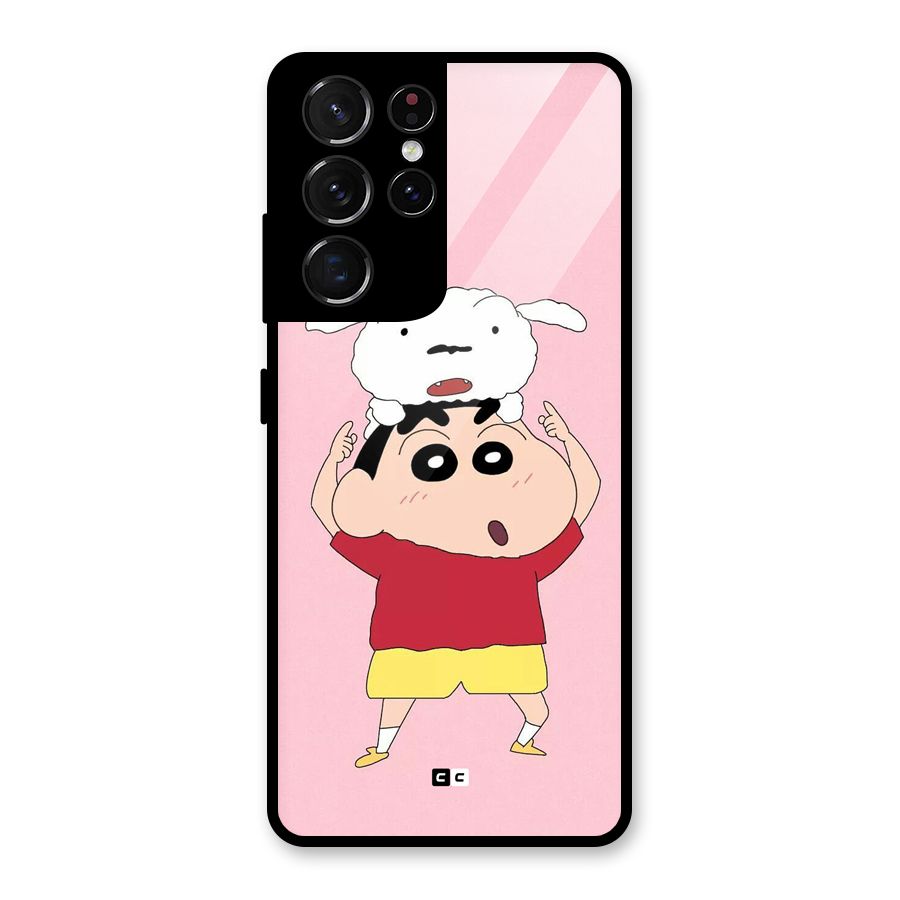 Cute Sheero Glass Back Case for Galaxy S21 Ultra 5G