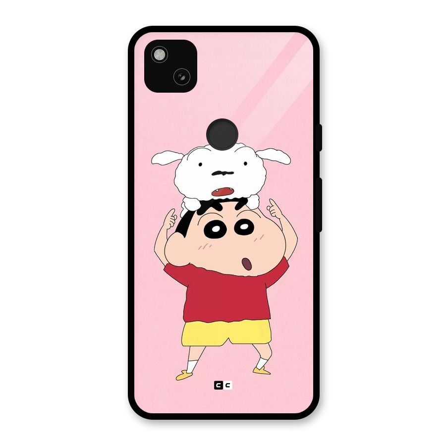 Cute Sheero Glass Back Case for Google Pixel 4a