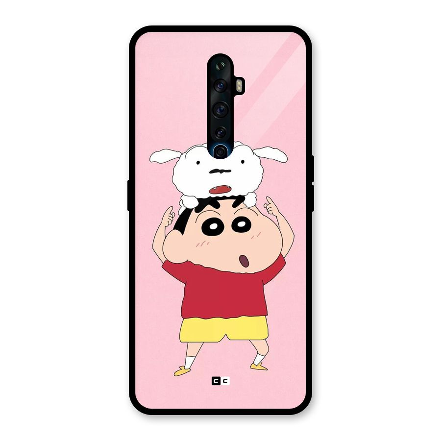 Cute Sheero Glass Back Case for Oppo Reno2 Z