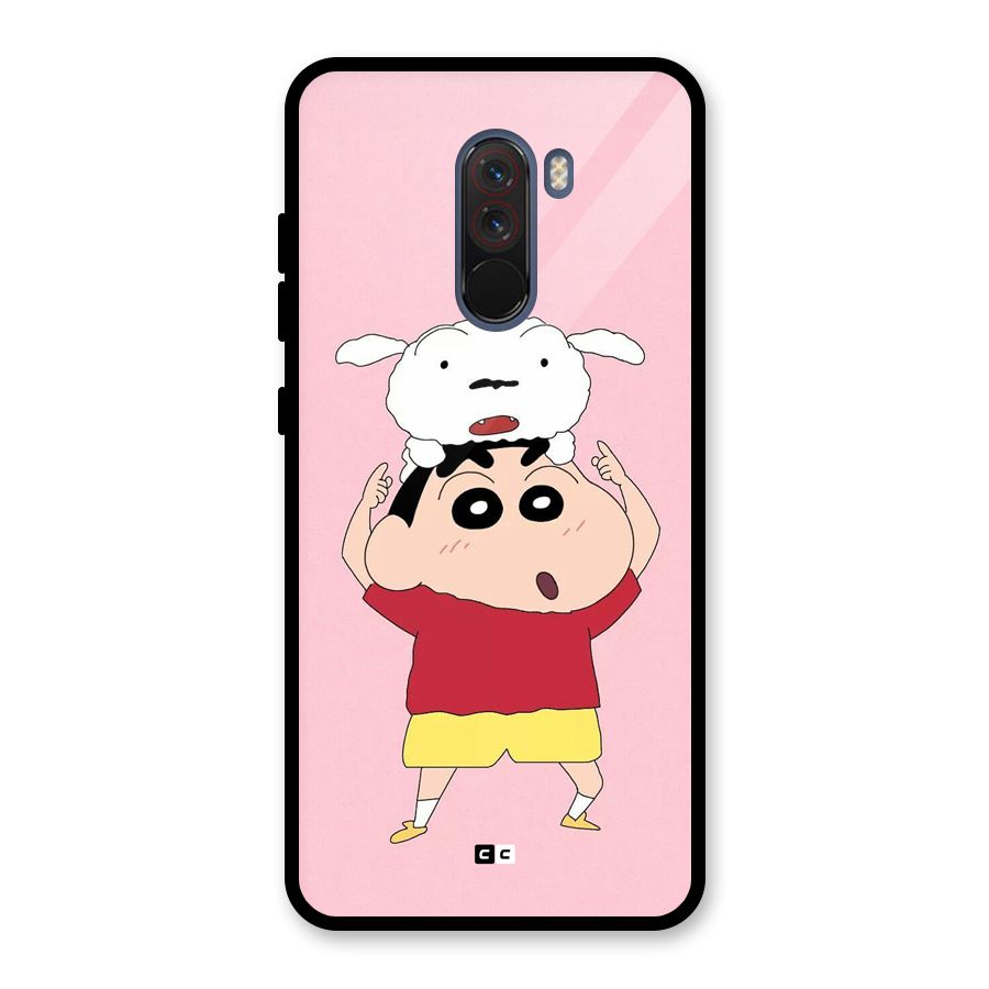 Cute Sheero Glass Back Case for Poco F1