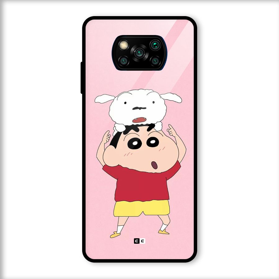 Cute Sheero Glass Back Case for Poco X3