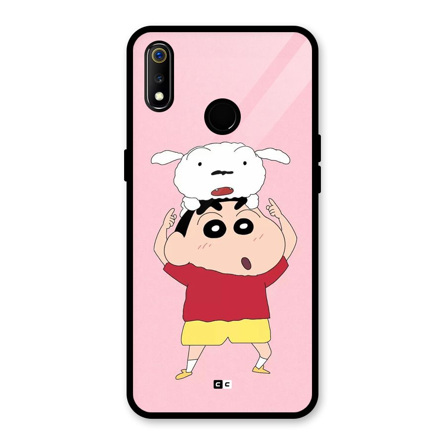 Cute Sheero Glass Back Case for Realme 3i