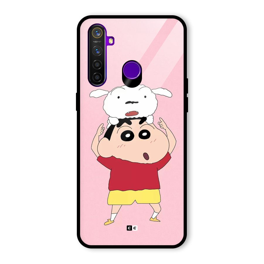 Cute Sheero Glass Back Case for Realme 5 Pro