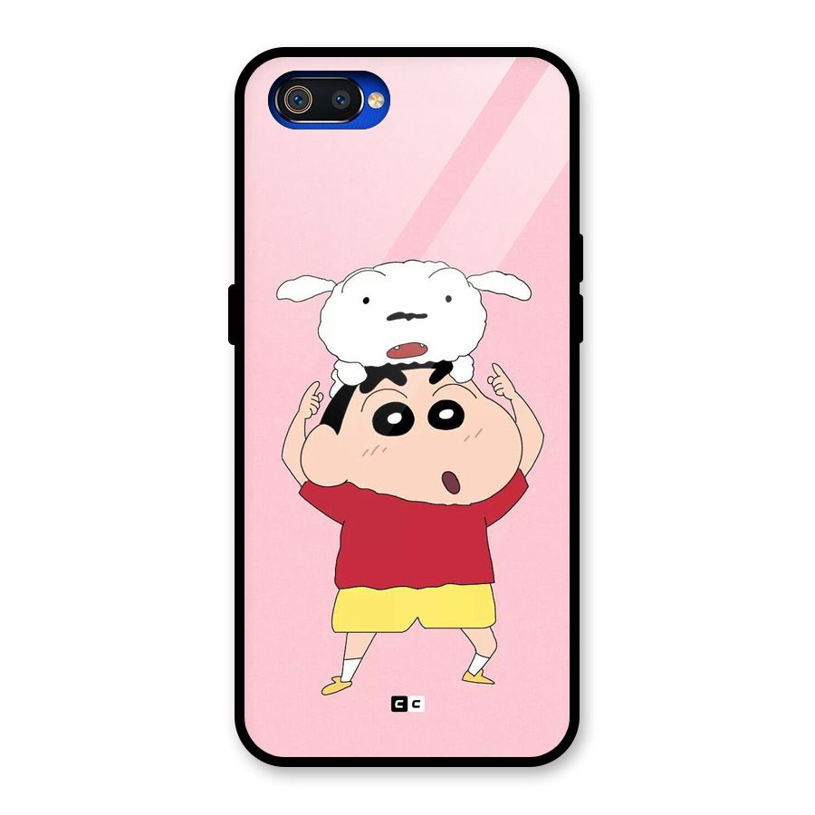 Cute Sheero Glass Back Case for Realme C2