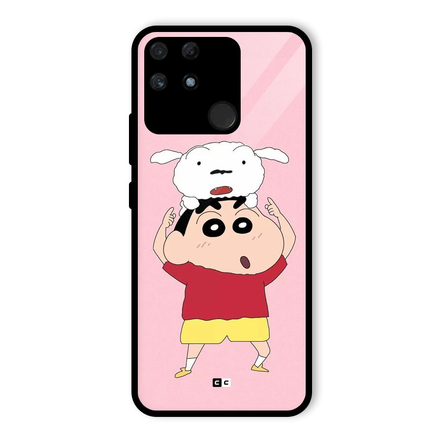 Cute Sheero Glass Back Case for Realme Narzo 50A