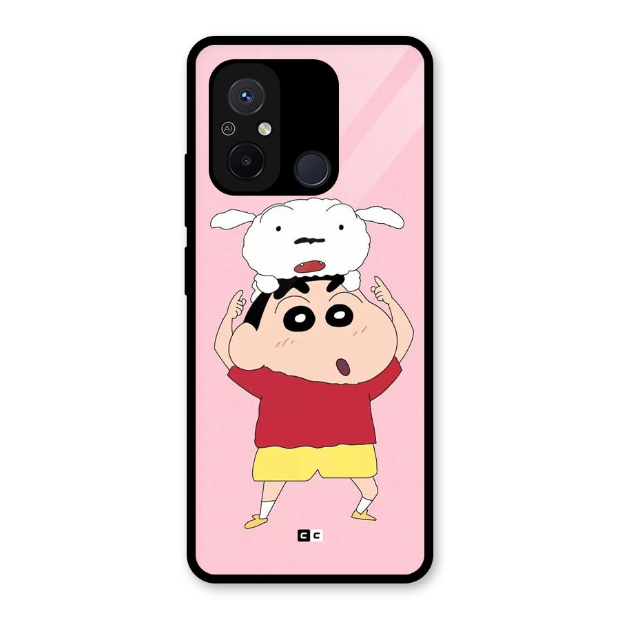Cute Sheero Glass Back Case for Redmi 12C