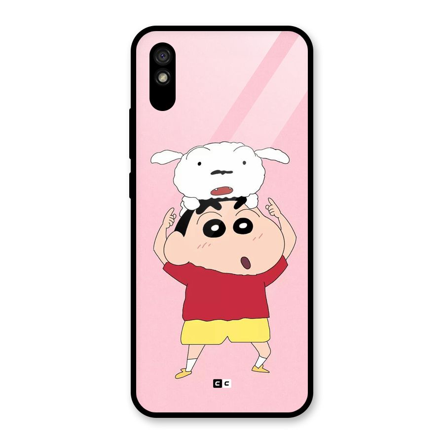 Cute Sheero Glass Back Case for Redmi 9A