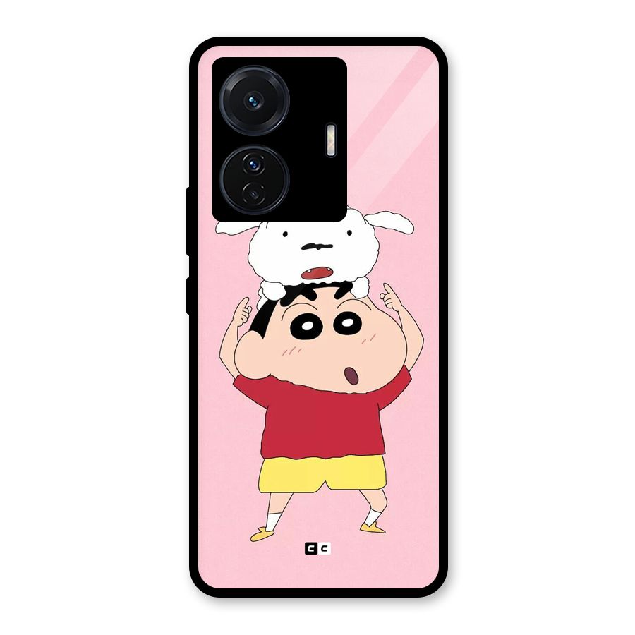 Cute Sheero Glass Back Case for Vivo T1 Pro
