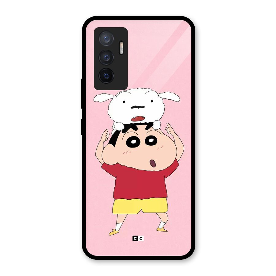 Cute Sheero Glass Back Case for Vivo V23e