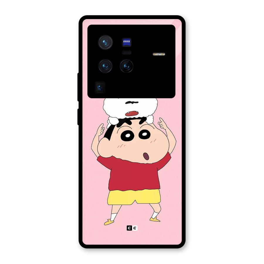 Cute Sheero Glass Back Case for Vivo X80 Pro