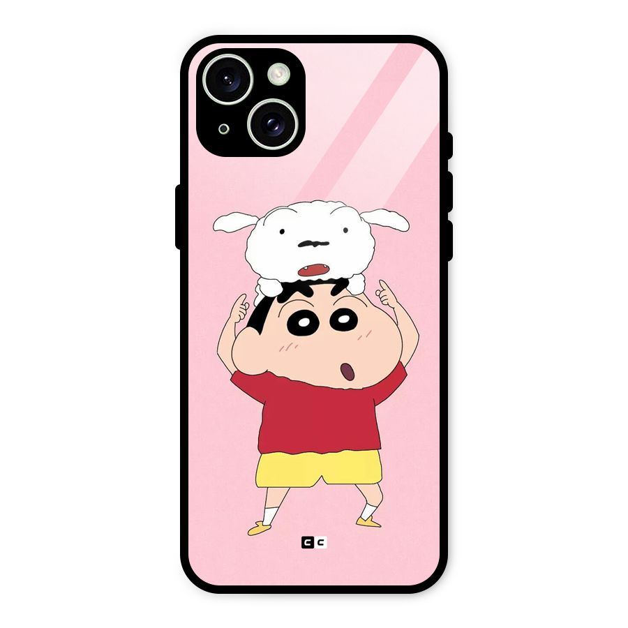 Cute Sheero Glass Back Case for iPhone 15 Plus