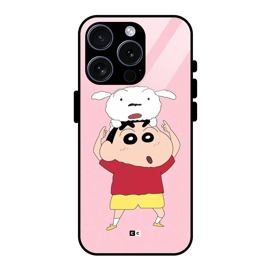 Cute Sheero Glass Back Case for iPhone 15 Pro