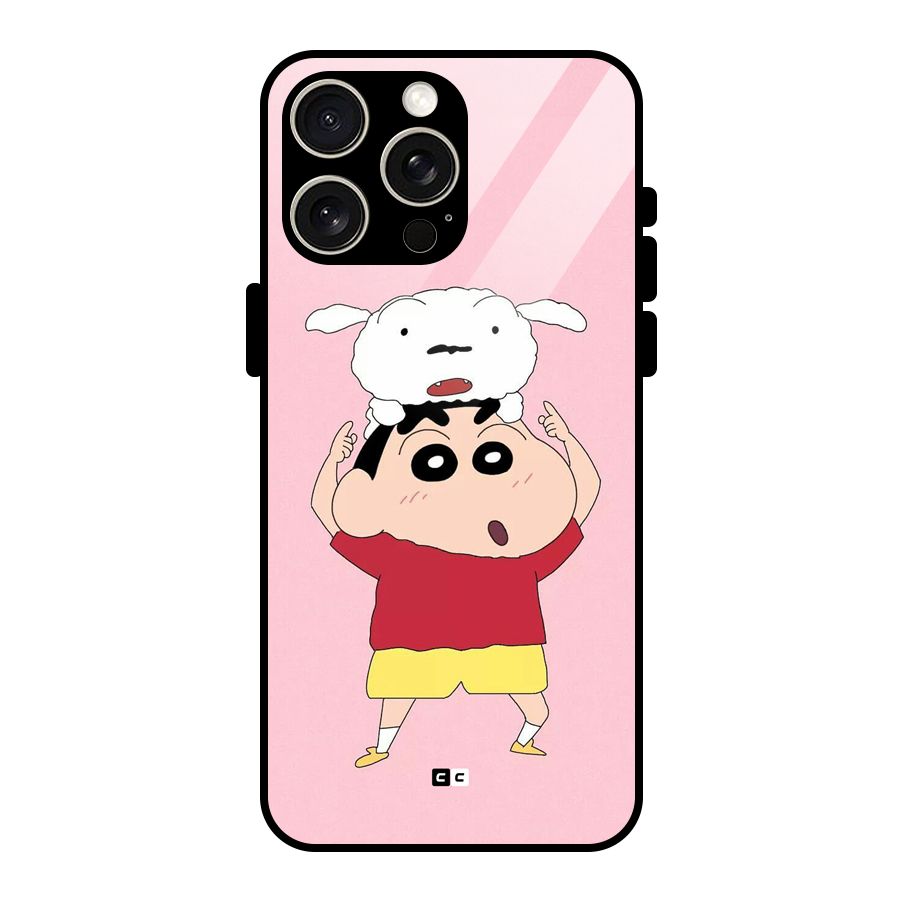 Cute Sheero Glass Back Case for iPhone 15 Pro Max