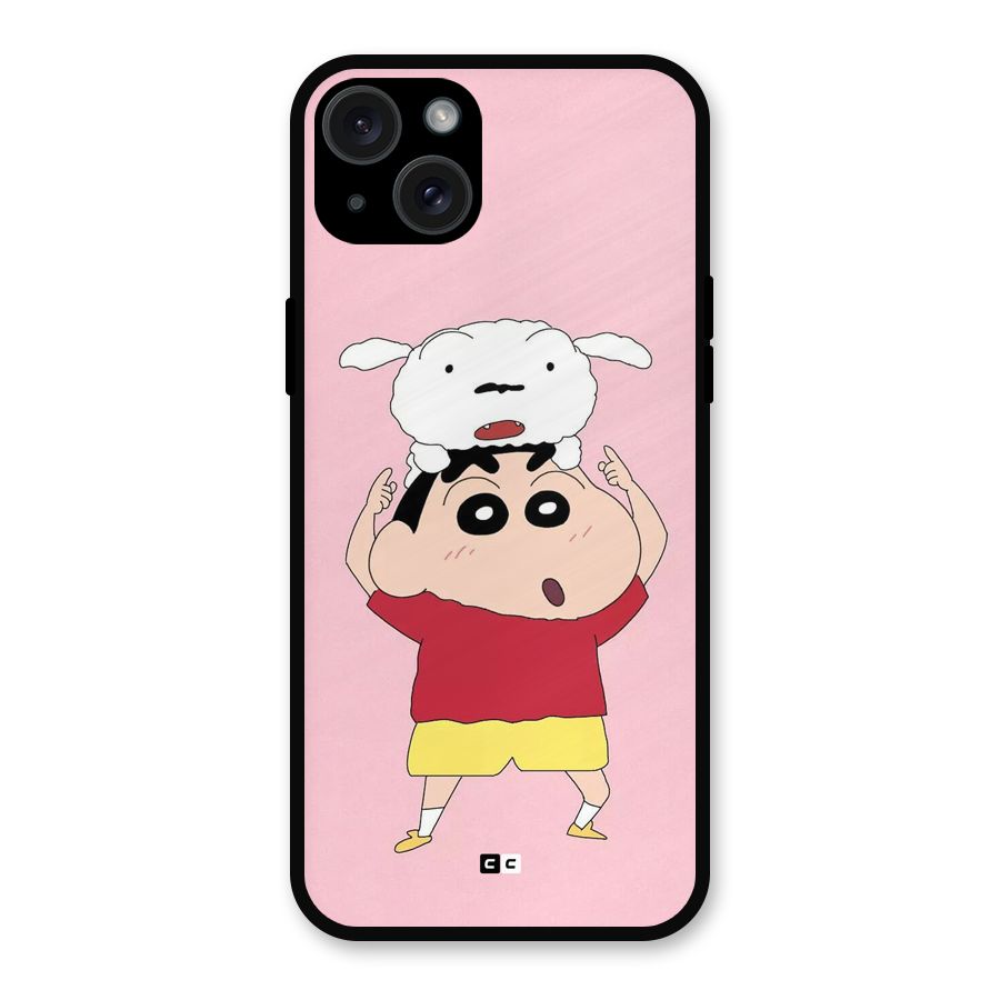 Cute Sheero Metal Back Case for iPhone 15 Plus