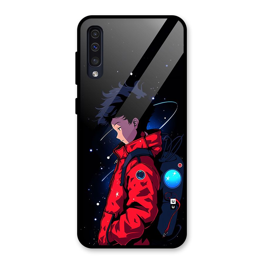 Cute Space Boy Glass Back Case for Galaxy A50s
