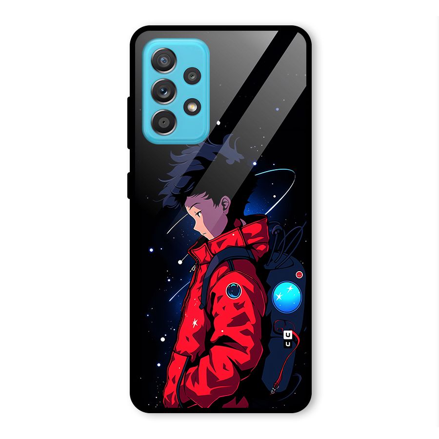 Cute Space Boy Glass Back Case for Galaxy A52s 5G