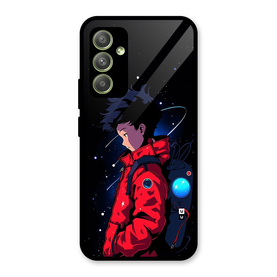 Cute Space Boy Glass Back Case for Galaxy A54
