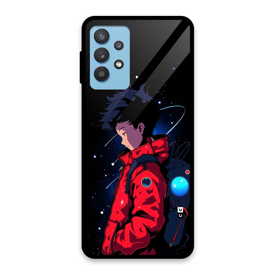 Cute Space Boy Glass Back Case for Galaxy M32 5G