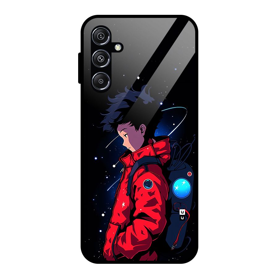 Cute Space Boy Glass Back Case for Galaxy M34 5G