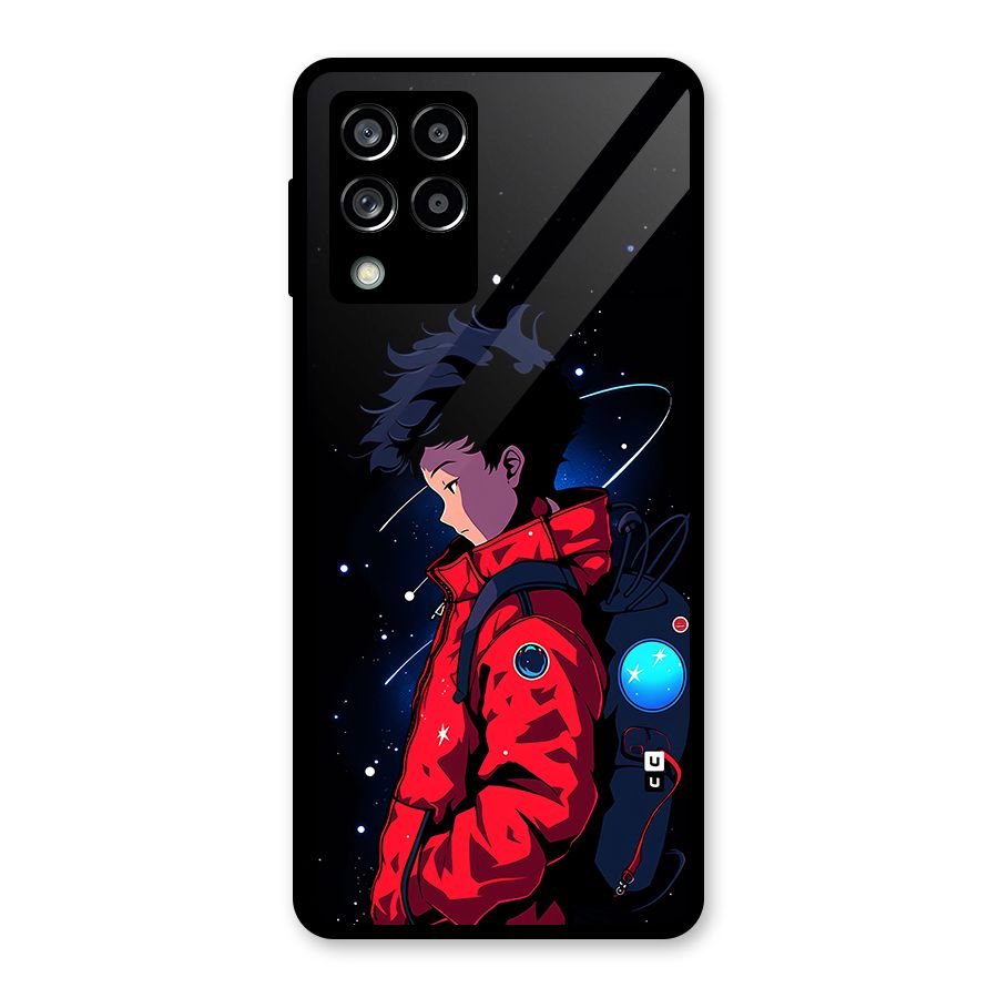 Cute Space Boy Glass Back Case for Galaxy M53 5G
