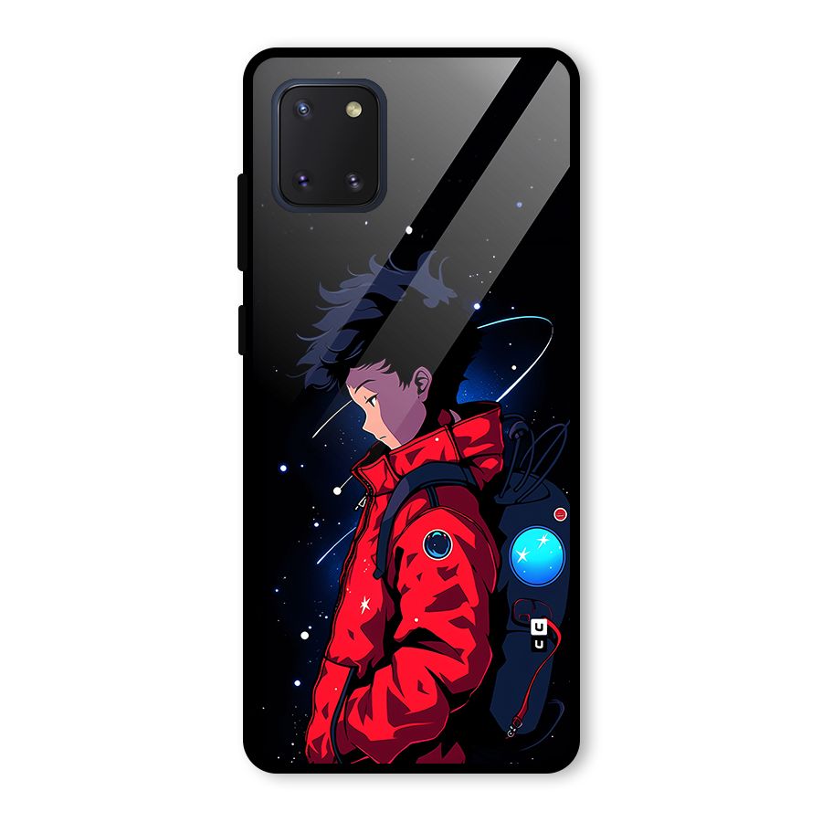 Cute Space Boy Glass Back Case for Galaxy Note 10 Lite
