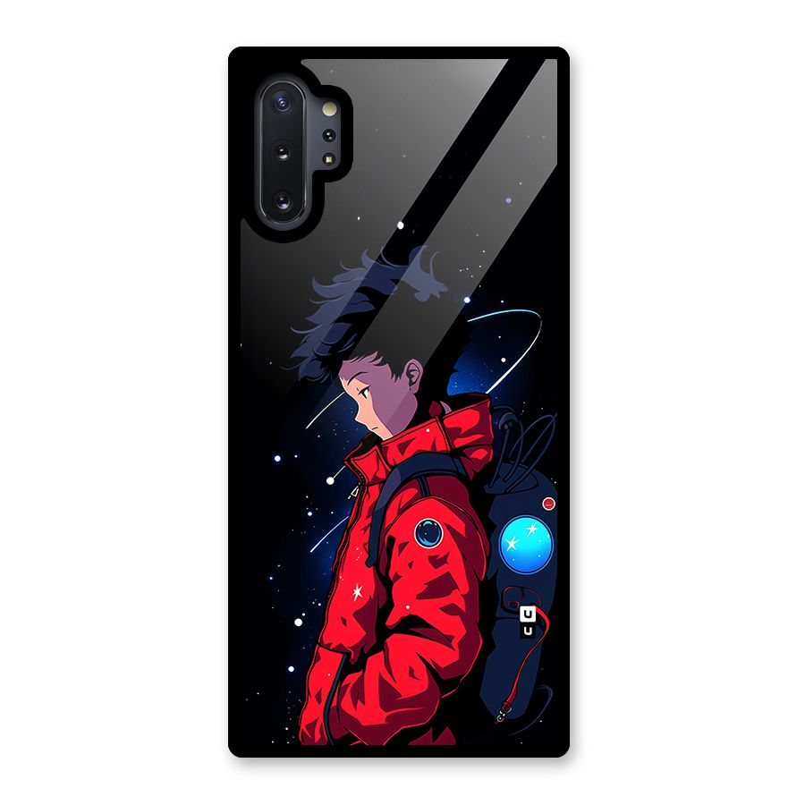 Cute Space Boy Glass Back Case for Galaxy Note 10 Plus