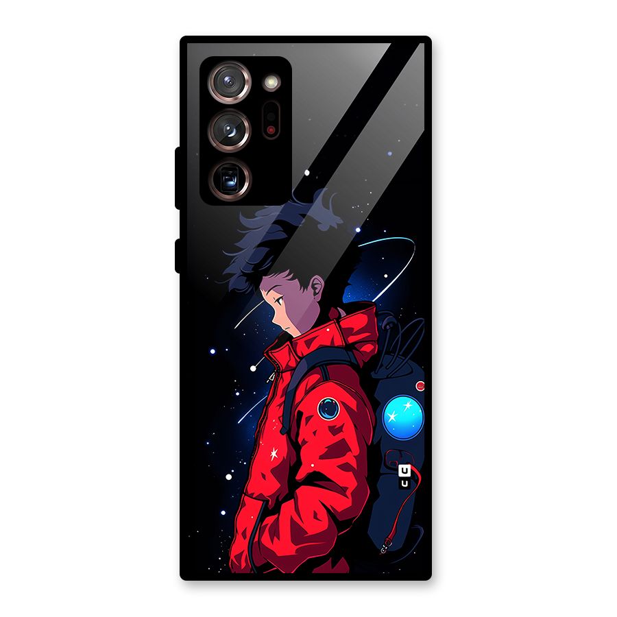 Cute Space Boy Glass Back Case for Galaxy Note 20 Ultra 5G