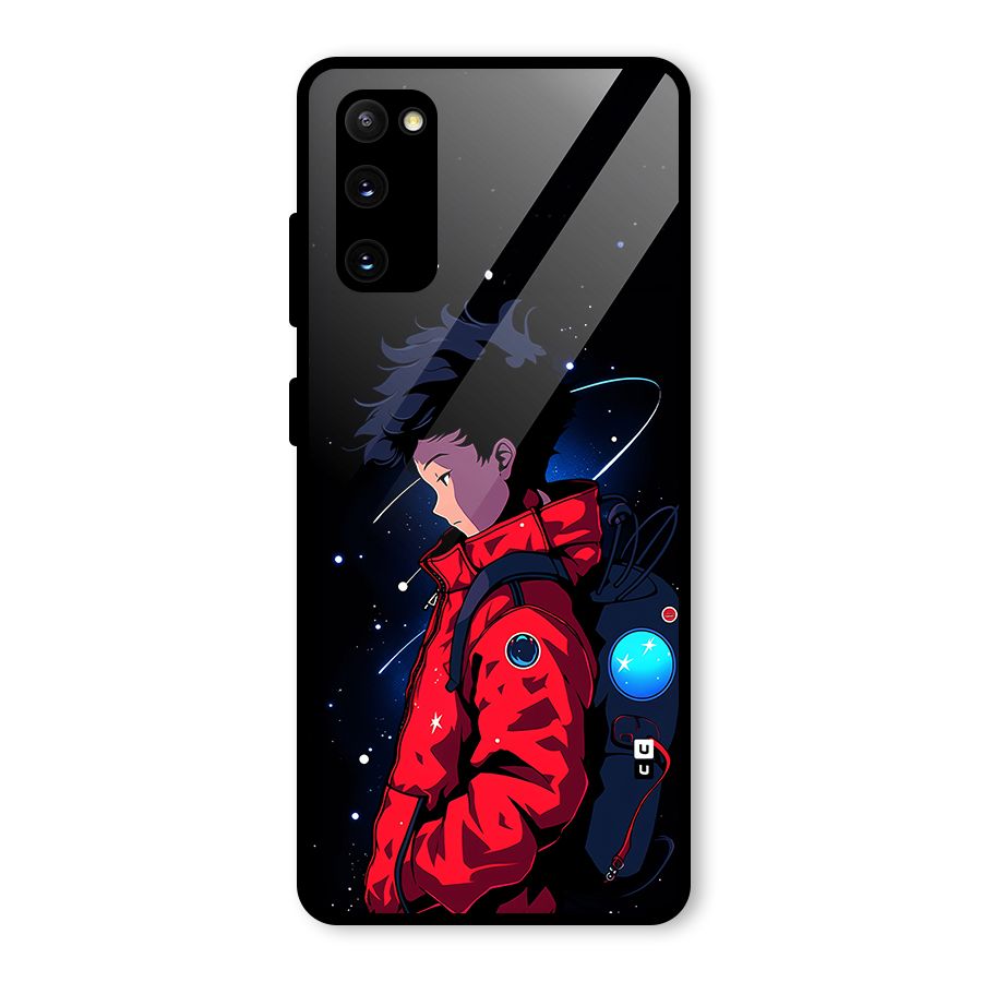 Cute Space Boy Glass Back Case for Galaxy S20 FE