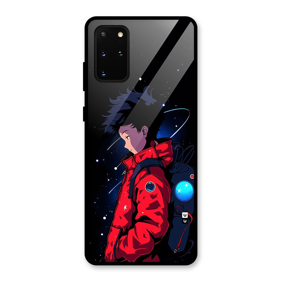 Cute Space Boy Glass Back Case for Galaxy S20 Plus