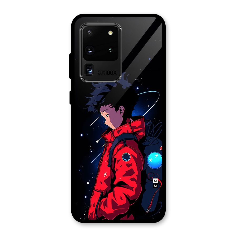 Cute Space Boy Glass Back Case for Galaxy S20 Ultra