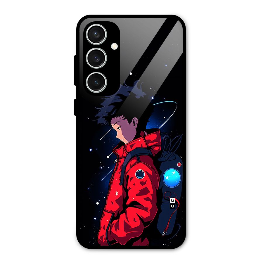 Cute Space Boy Glass Back Case for Galaxy S23 FE