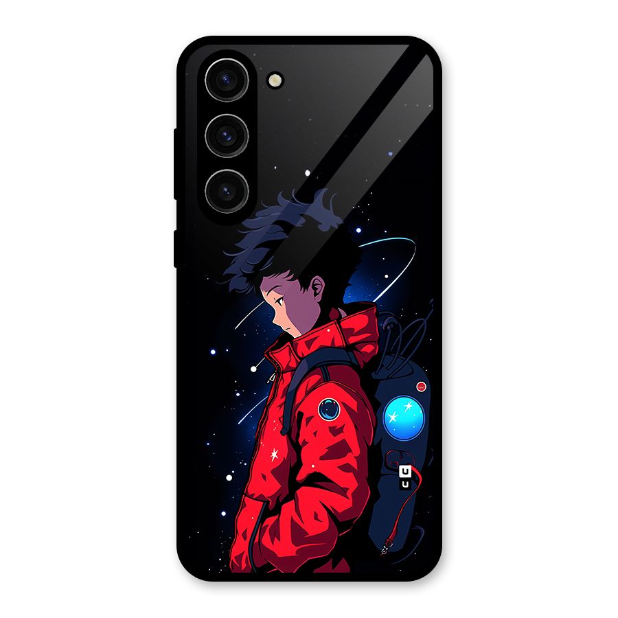 Cute Space Boy Glass Back Case for Galaxy S23 Plus