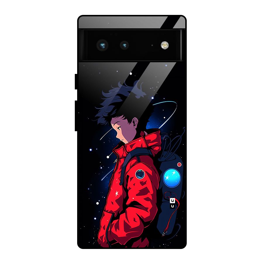 Cute Space Boy Glass Back Case for Google Pixel 6