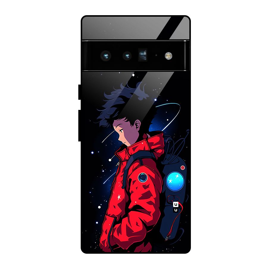Cute Space Boy Glass Back Case for Google Pixel 6 Pro