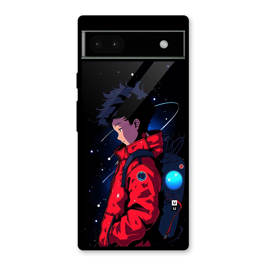 Cute Space Boy Glass Back Case for Google Pixel 6a