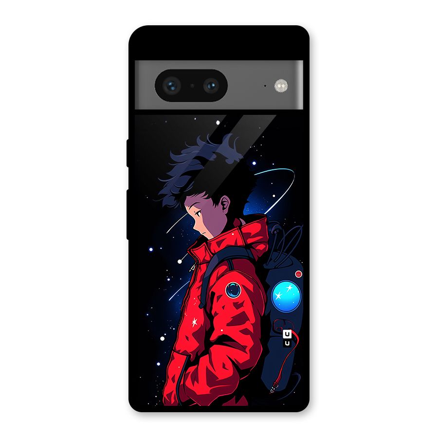 Cute Space Boy Glass Back Case for Google Pixel 7